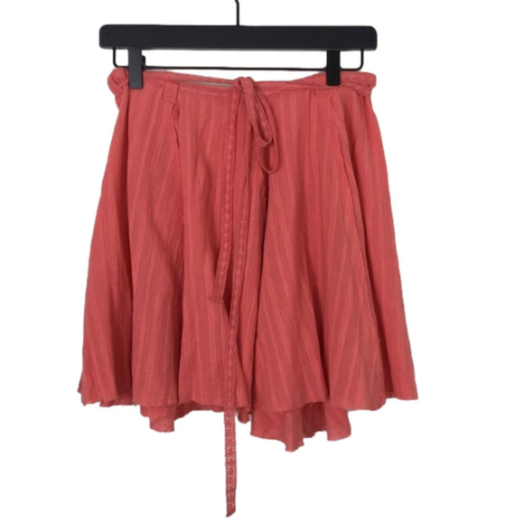 Free People Coral Lace Skirt Size Medium Raw Edge Hem - Picture 4 of 6